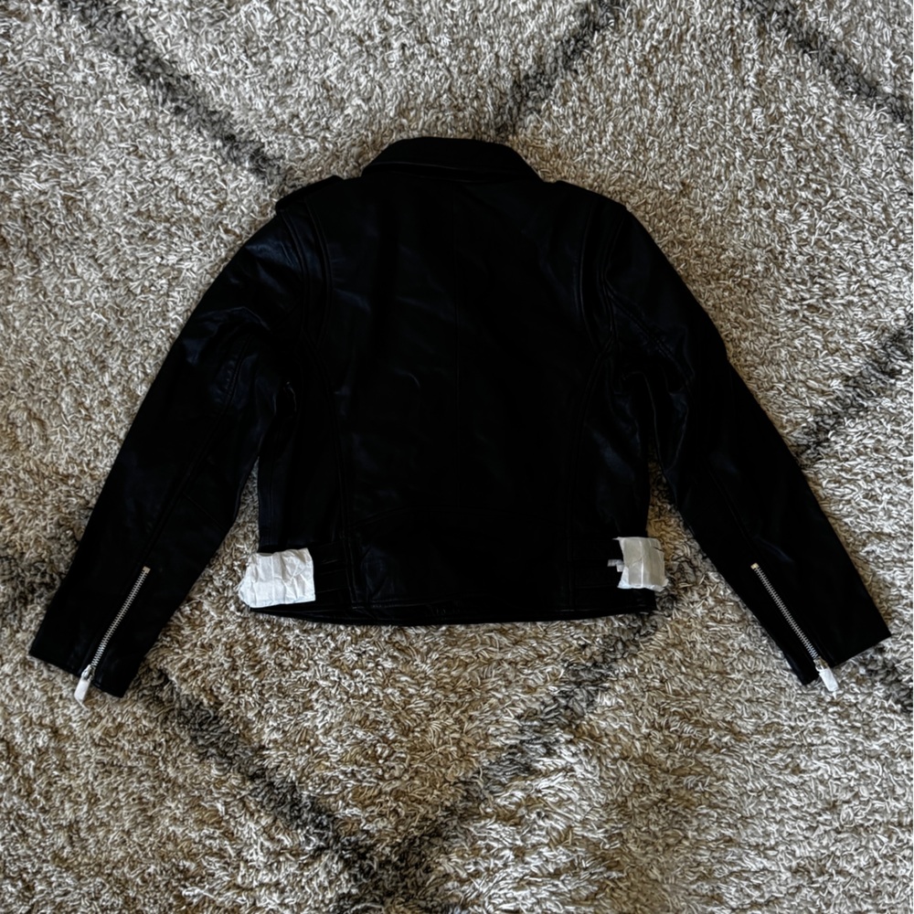 Walter Baker Black Moto Leather Jacket - Picture 9 of 12